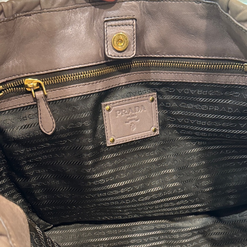 PRADA dark tan Leather Tote Bag - Picture 7 of 8